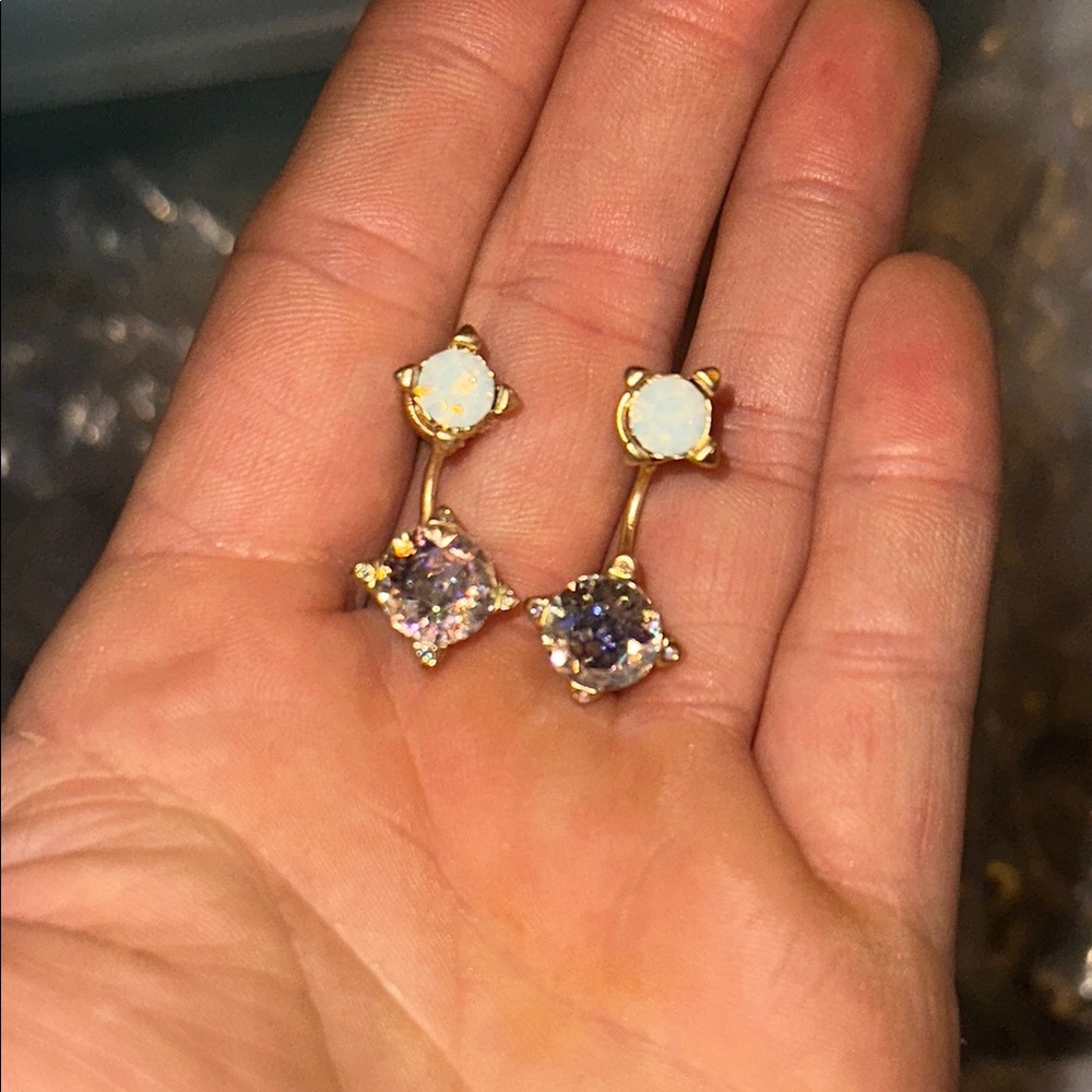 Elegant Gold and Purple Drop Earrings